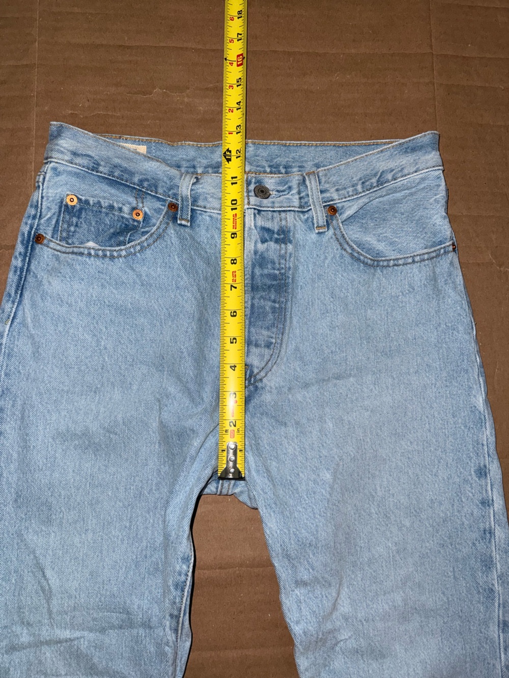 Levi’s 501 Original Light Wash Straight Leg Jeans 29x26 100% Cotton Button Fly - Picture 9 of 12